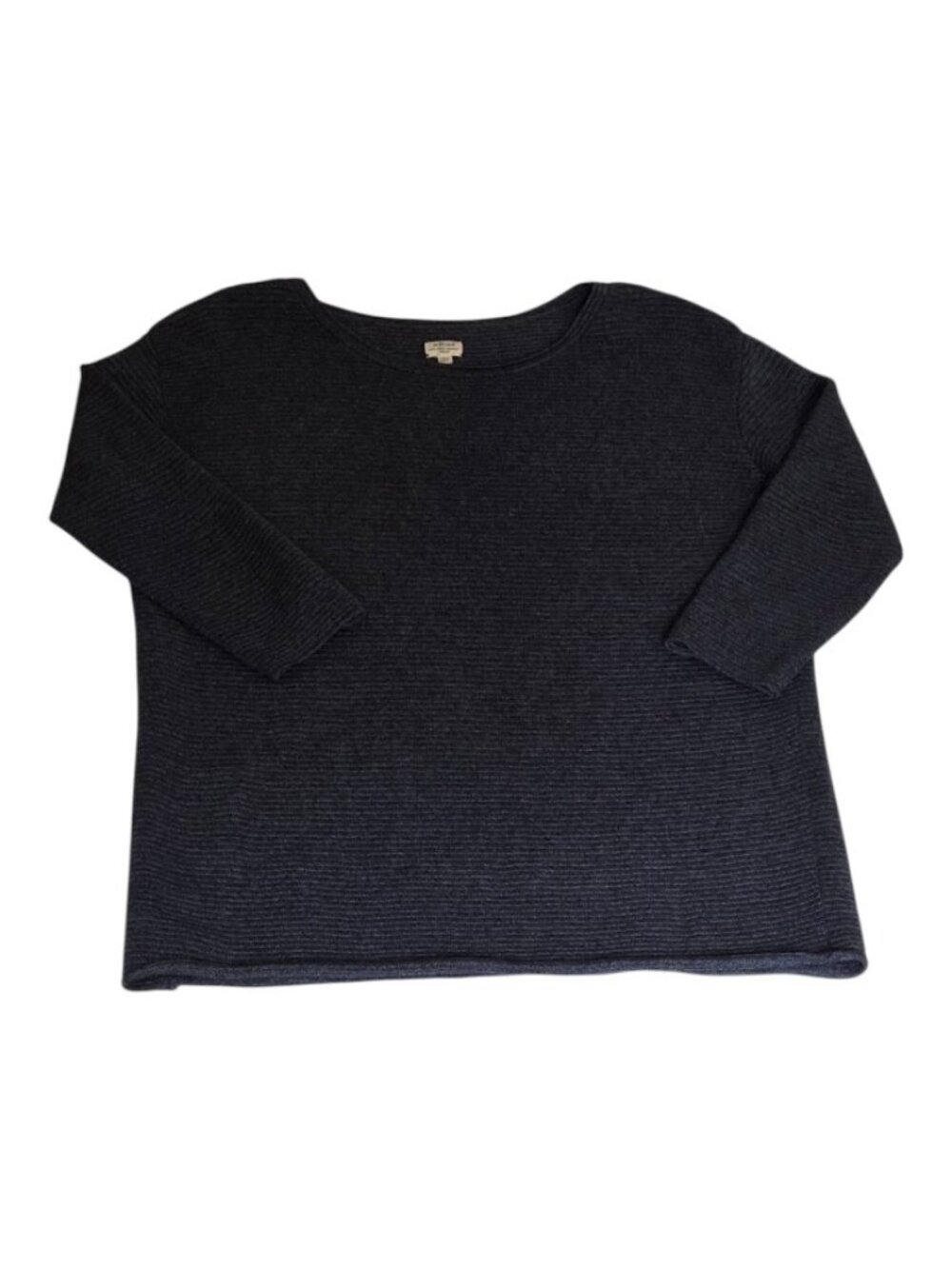 Wilfred Aritzia Silk Cashmere Ribbed Boatneck Sweater Dark Gray Blue Size XS